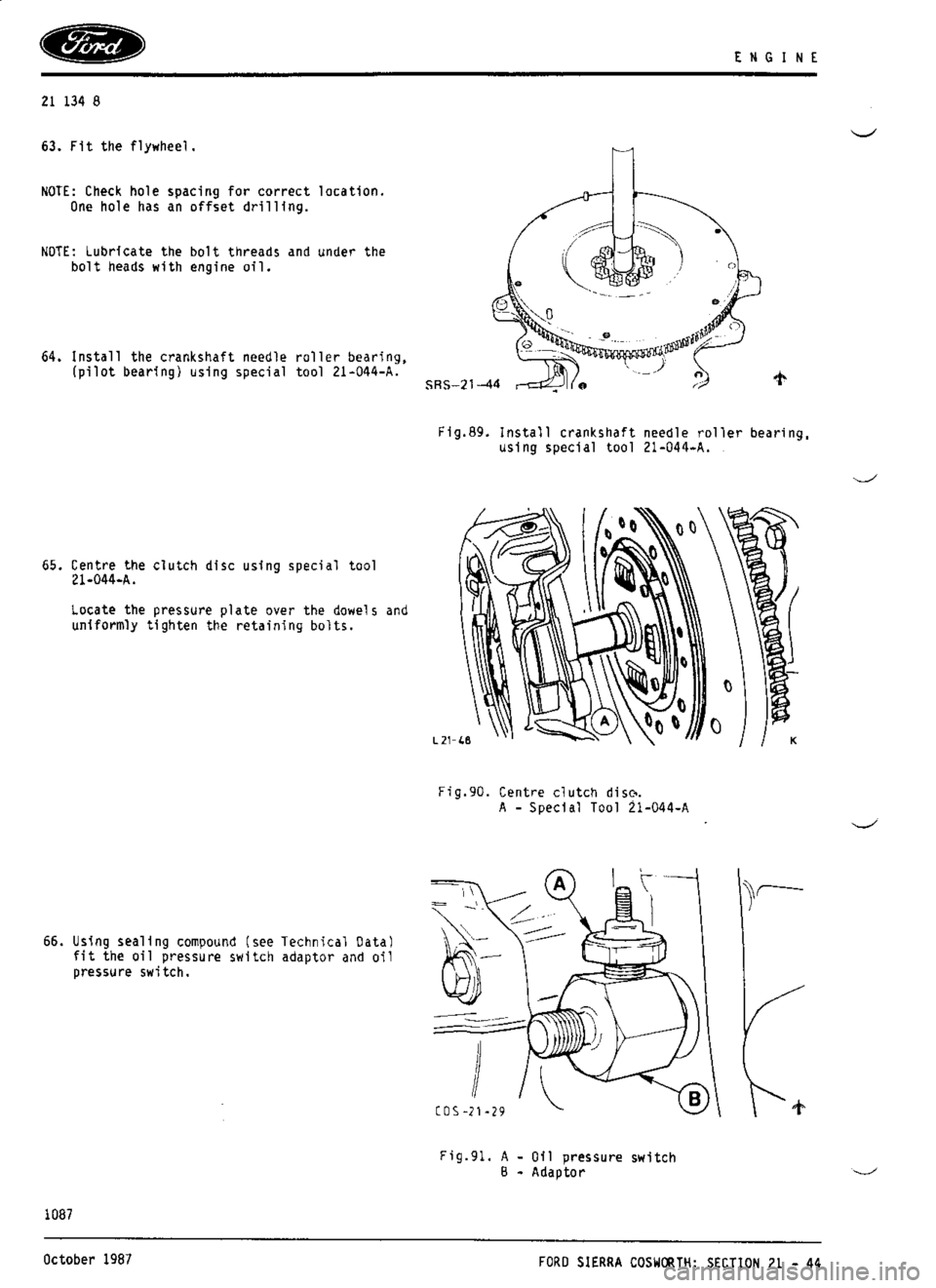 FORD SIERRA RS COSWORTH 1986 1.G Workshop Manual FORD SIERRA RS COSWORTH 1986 1.G Workshop Manual