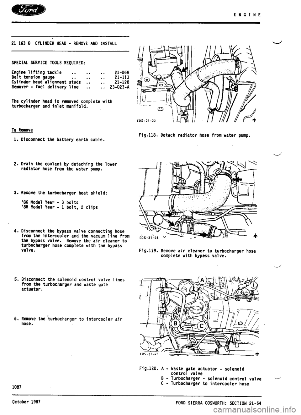 FORD SIERRA RS COSWORTH 1986 1.G Workshop Manual FORD SIERRA RS COSWORTH 1986 1.G Workshop Manual
