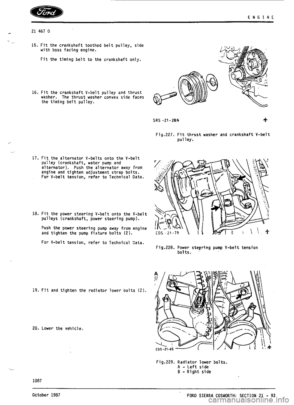 FORD SIERRA RS COSWORTH 1986 1.G Workshop Manual FORD SIERRA RS COSWORTH 1986 1.G Workshop Manual