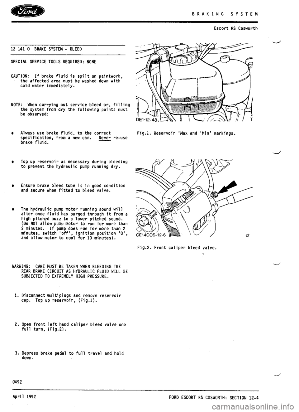 FORD SIERRA RS COSWORTH 1986 1.G Repair Manual FORD SIERRA RS COSWORTH 1986 1.G Repair Manual