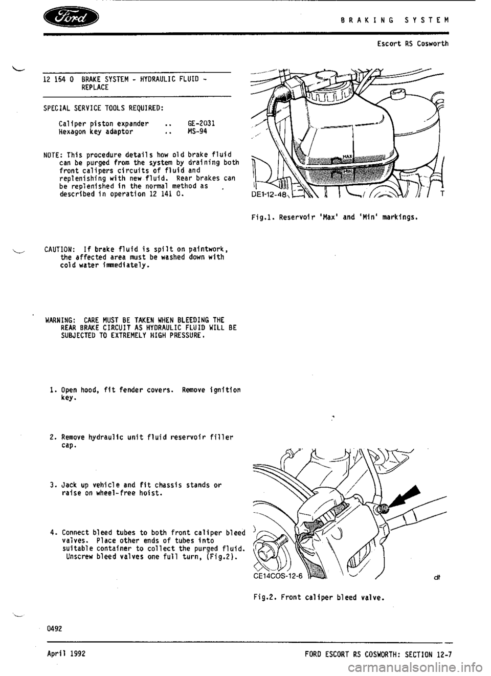 FORD SIERRA RS COSWORTH 1986 1.G Repair Manual FORD SIERRA RS COSWORTH 1986 1.G Repair Manual