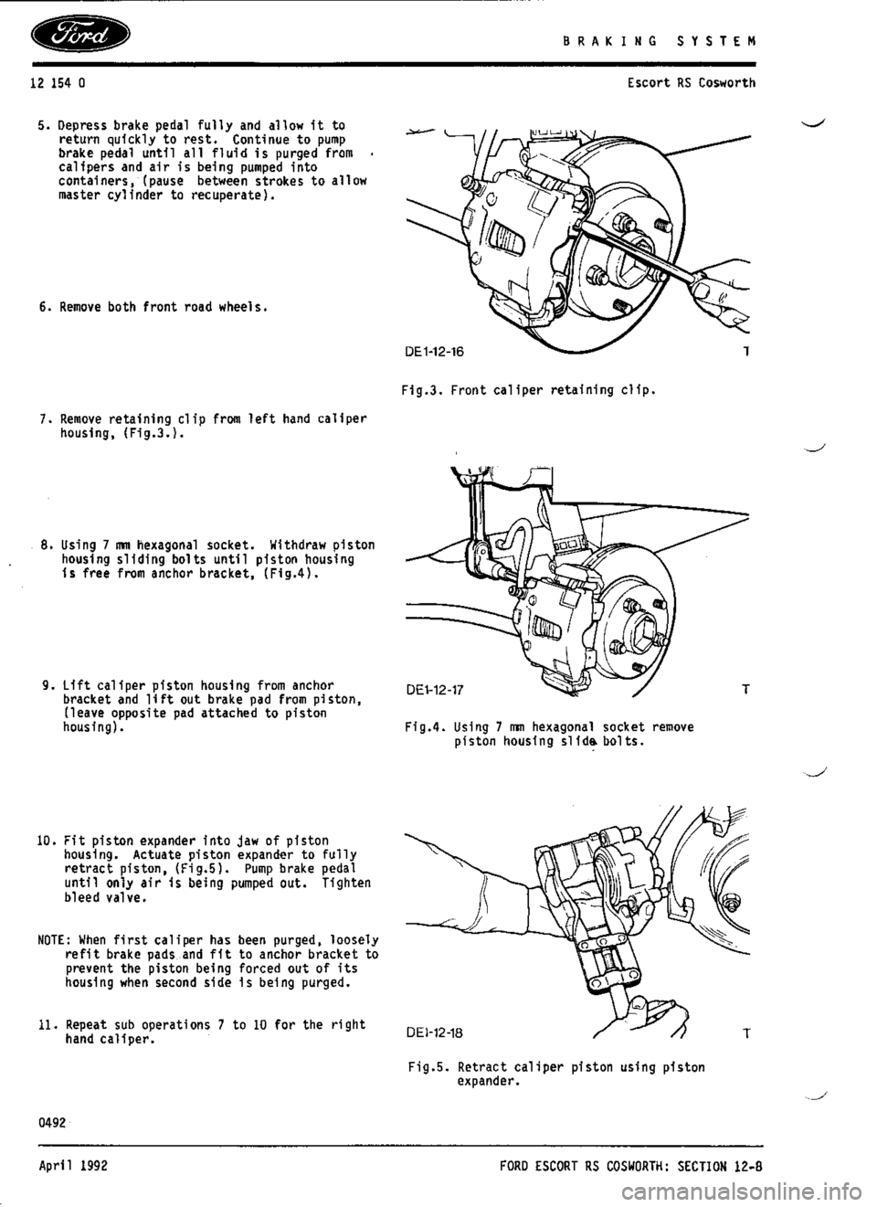 FORD SIERRA RS COSWORTH 1986 1.G Repair Manual FORD SIERRA RS COSWORTH 1986 1.G Repair Manual