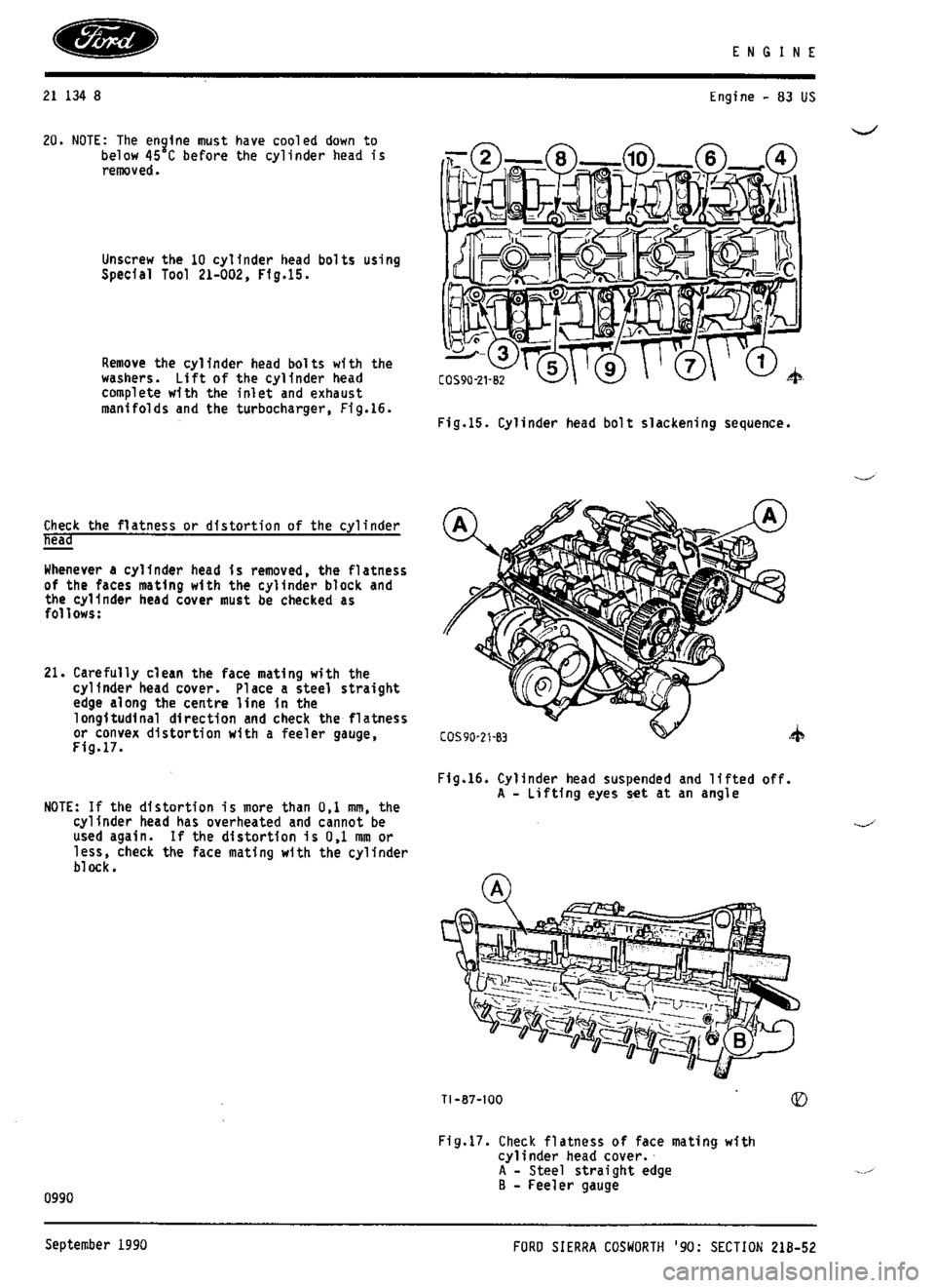 FORD SIERRA RS COSWORTH 1986 1.G Workshop Manual FORD SIERRA RS COSWORTH 1986 1.G Workshop Manual