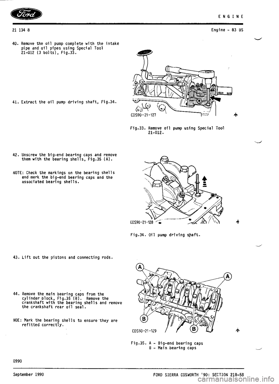 FORD SIERRA RS COSWORTH 1986 1.G Workshop Manual FORD SIERRA RS COSWORTH 1986 1.G Workshop Manual