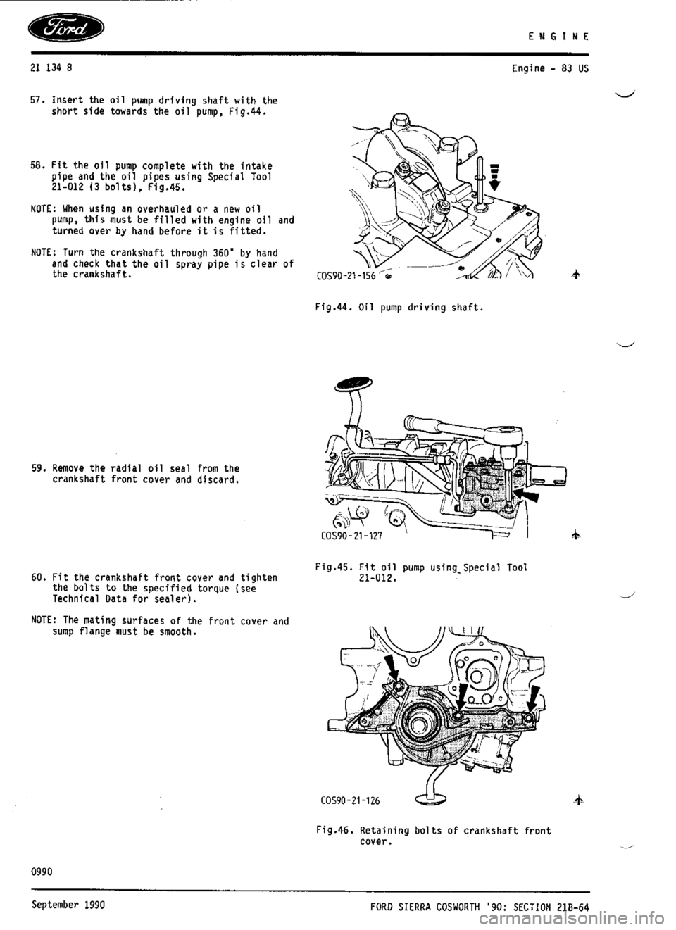 FORD SIERRA RS COSWORTH 1986 1.G Workshop Manual FORD SIERRA RS COSWORTH 1986 1.G Workshop Manual