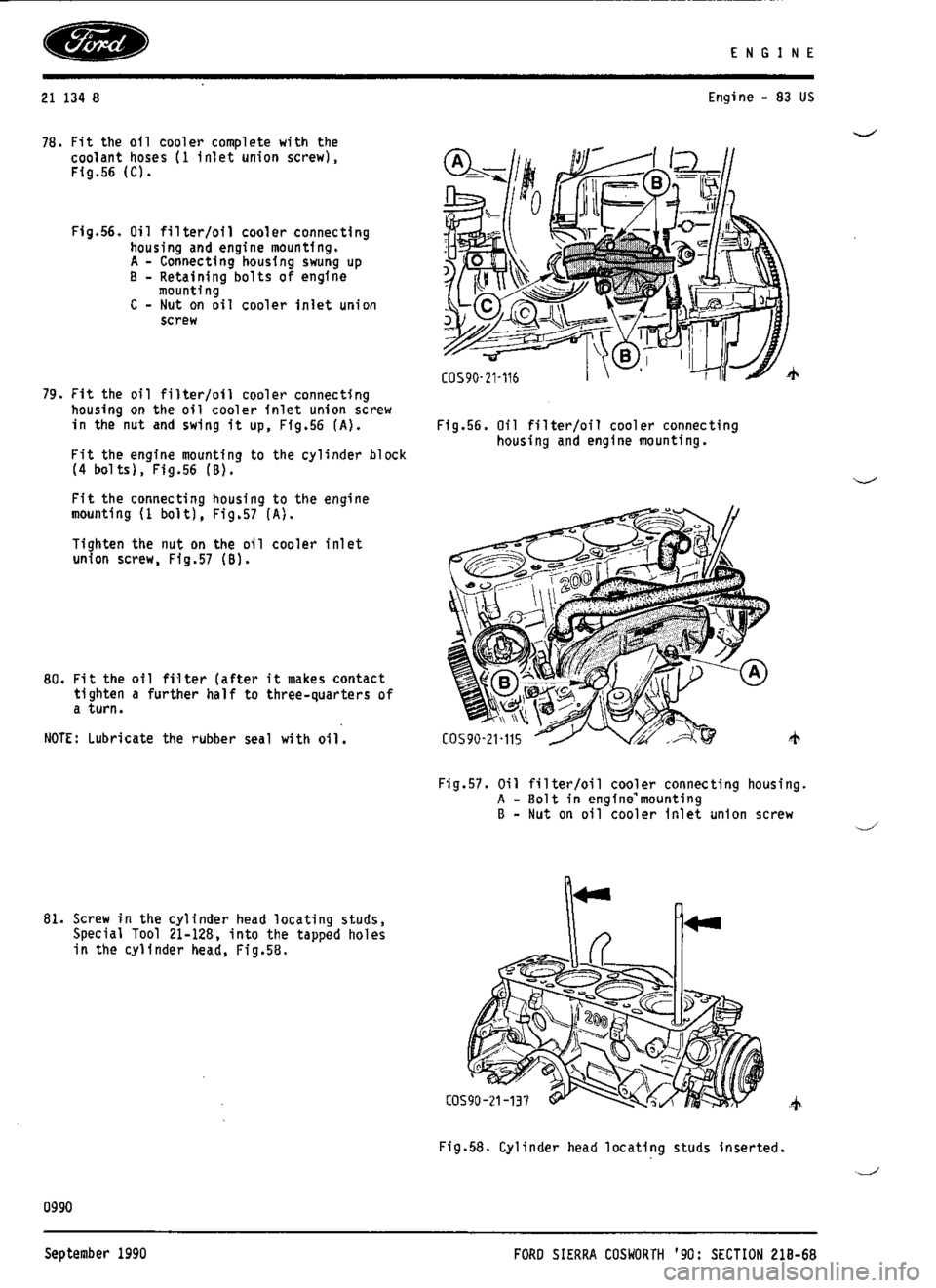 FORD SIERRA RS COSWORTH 1986 1.G Workshop Manual FORD SIERRA RS COSWORTH 1986 1.G Workshop Manual