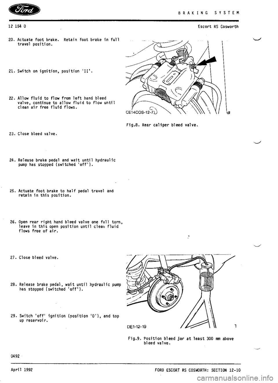 FORD SIERRA RS COSWORTH 1986 1.G Repair Manual FORD SIERRA RS COSWORTH 1986 1.G Repair Manual