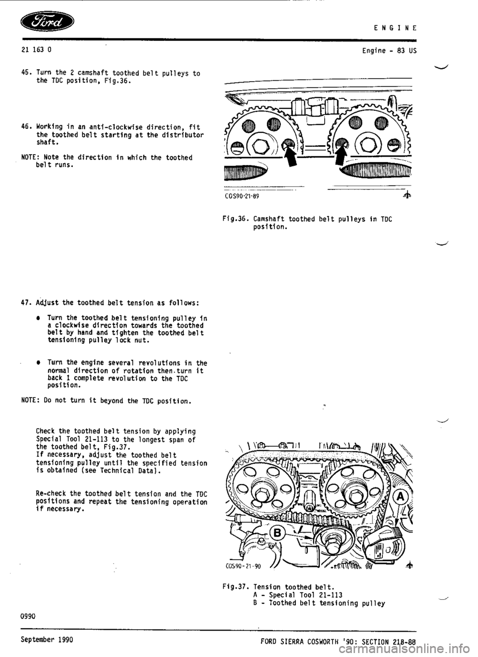 FORD SIERRA RS COSWORTH 1986 1.G Workshop Manual FORD SIERRA RS COSWORTH 1986 1.G Workshop Manual