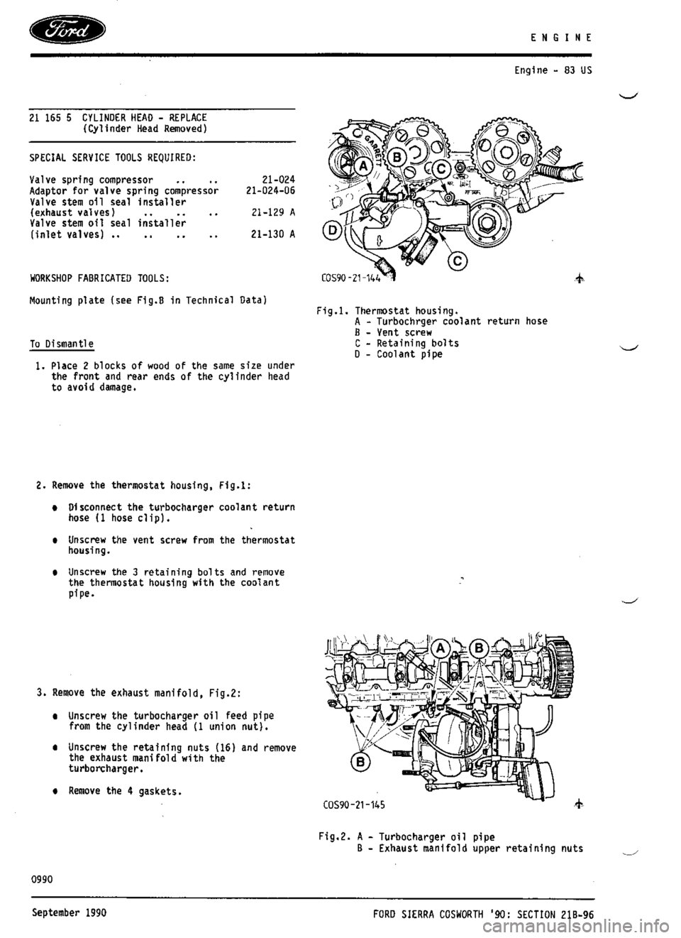 FORD SIERRA RS COSWORTH 1986 1.G Workshop Manual FORD SIERRA RS COSWORTH 1986 1.G Workshop Manual