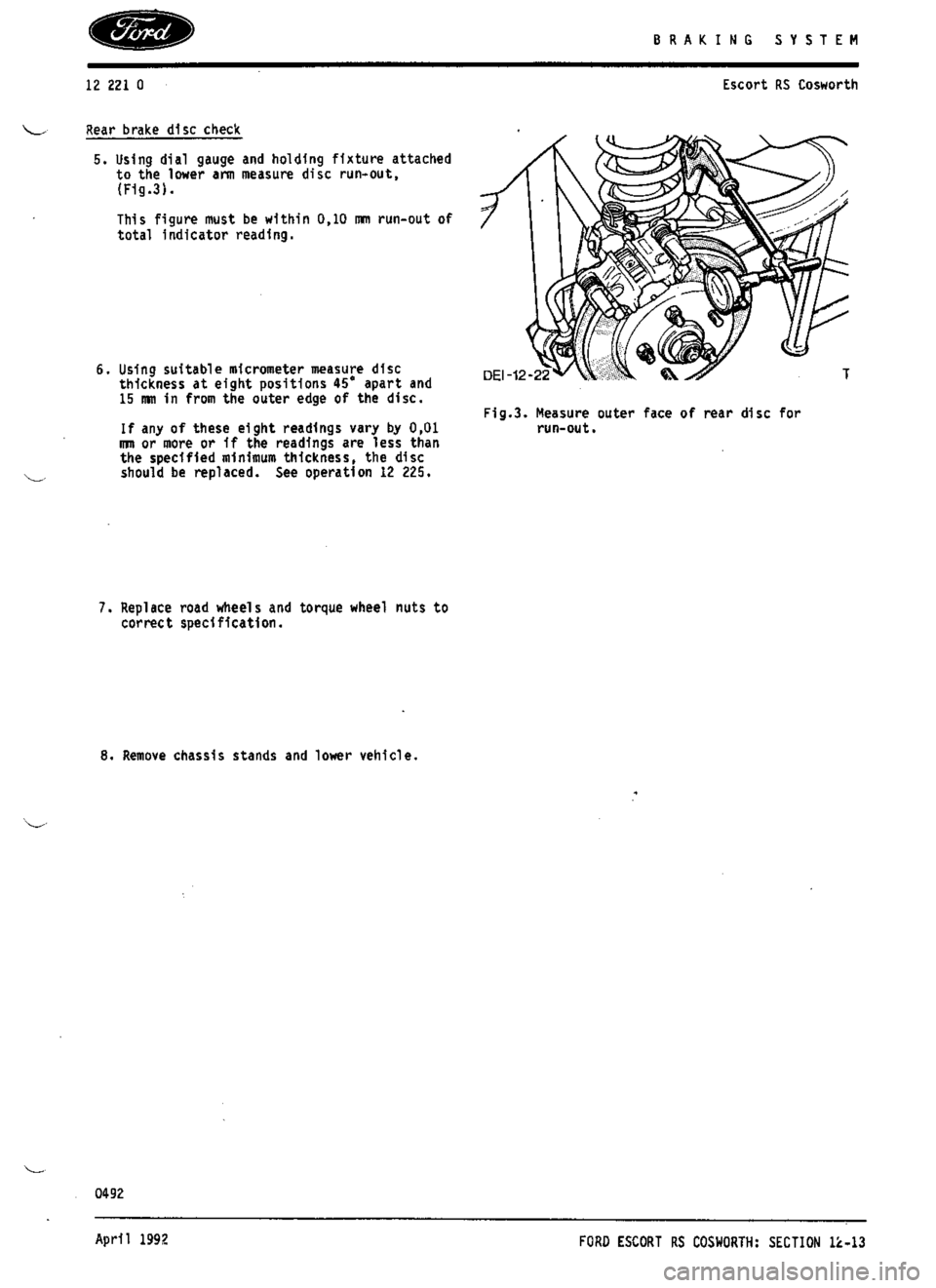 FORD SIERRA RS COSWORTH 1986 1.G Repair Manual FORD SIERRA RS COSWORTH 1986 1.G Repair Manual