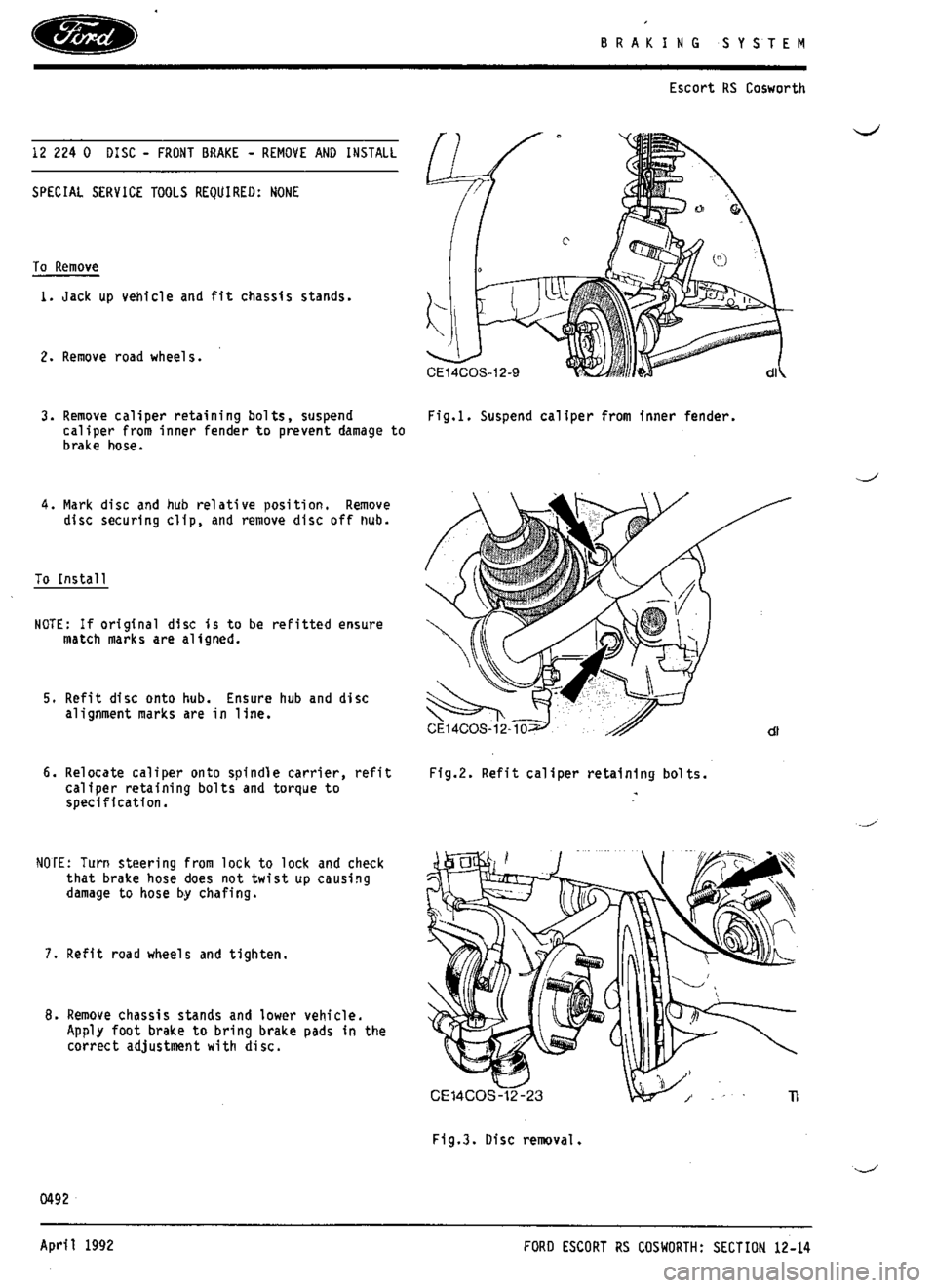 FORD SIERRA RS COSWORTH 1986 1.G Repair Manual FORD SIERRA RS COSWORTH 1986 1.G Repair Manual