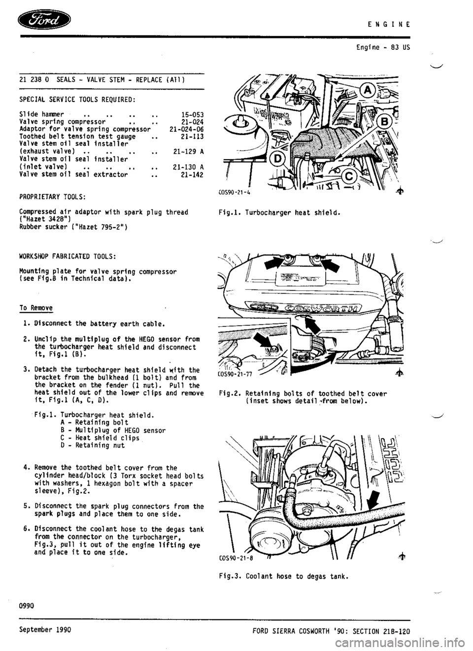 FORD SIERRA RS COSWORTH 1992 1.G Workshop Manual FORD SIERRA RS COSWORTH 1992 1.G Workshop Manual