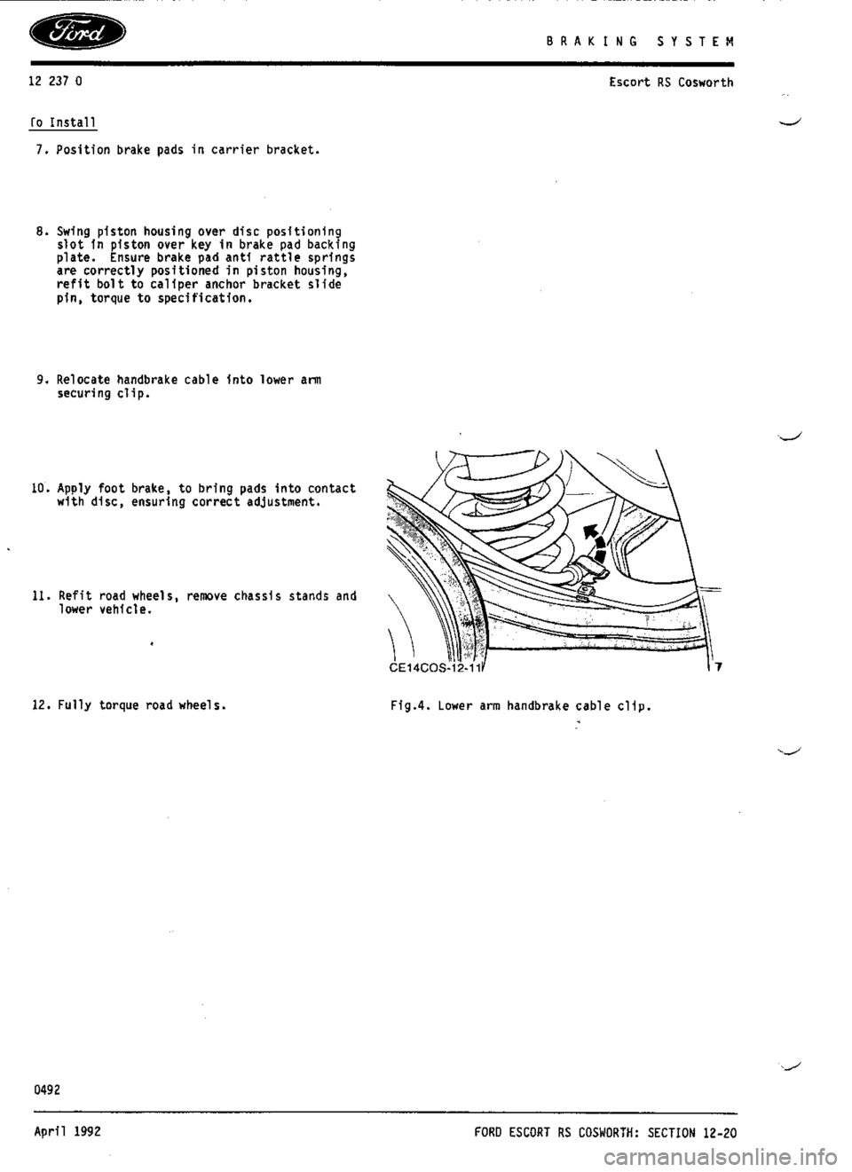 FORD SIERRA RS COSWORTH 1992 1.G Manual PDF FORD SIERRA RS COSWORTH 1992 1.G Manual PDF