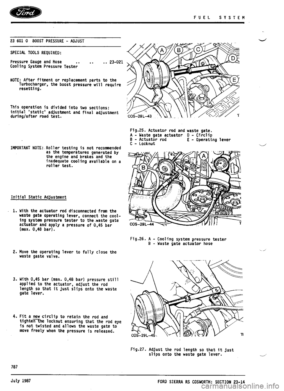 FORD SIERRA RS COSWORTH 1992 1.G Workshop Manual FORD SIERRA RS COSWORTH 1992 1.G Workshop Manual