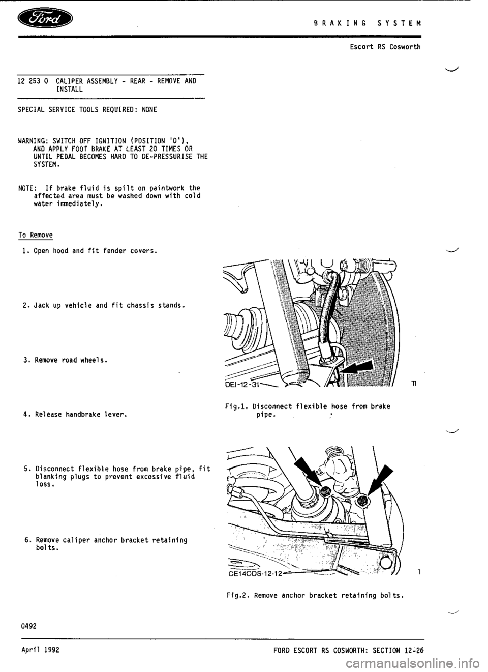 FORD SIERRA RS COSWORTH 1992 1.G Manual PDF FORD SIERRA RS COSWORTH 1992 1.G Manual PDF