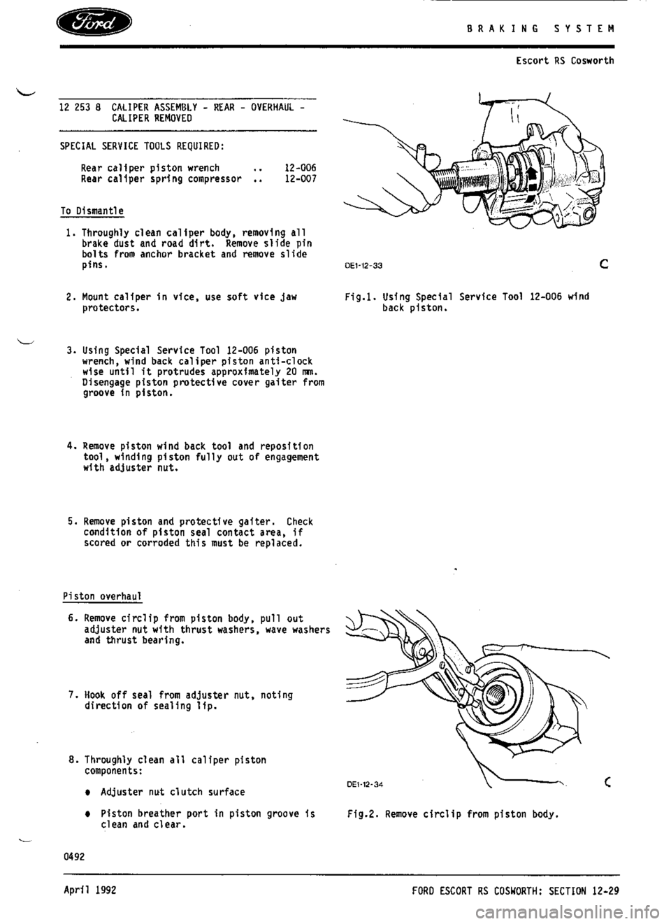 FORD SIERRA RS COSWORTH 1992 1.G Manual PDF FORD SIERRA RS COSWORTH 1992 1.G Manual PDF