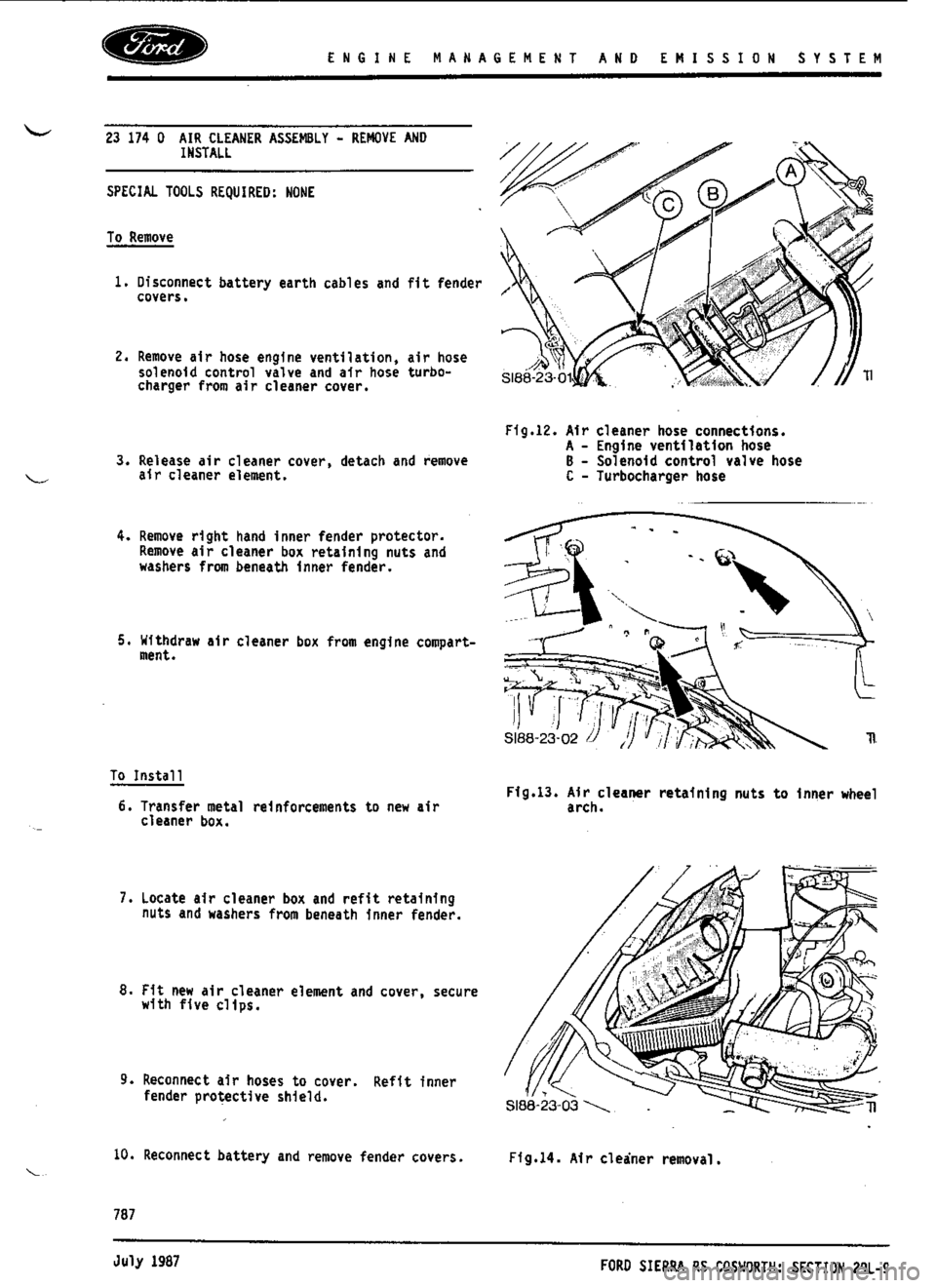 FORD SIERRA RS COSWORTH 1992 1.G Workshop Manual FORD SIERRA RS COSWORTH 1992 1.G Workshop Manual