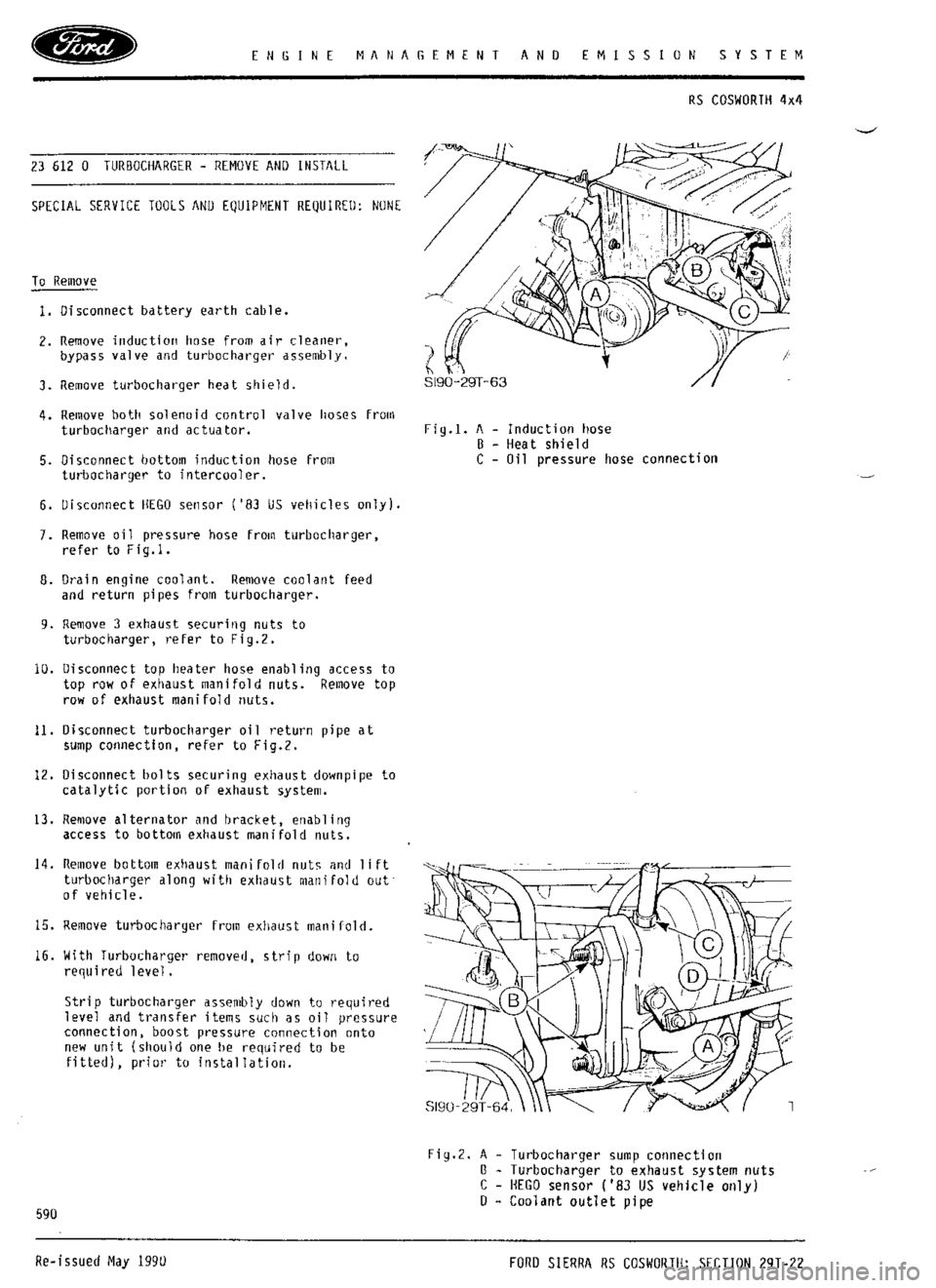 FORD SIERRA RS COSWORTH 1990 1.G Workshop Manual FORD SIERRA RS COSWORTH 1990 1.G Workshop Manual
