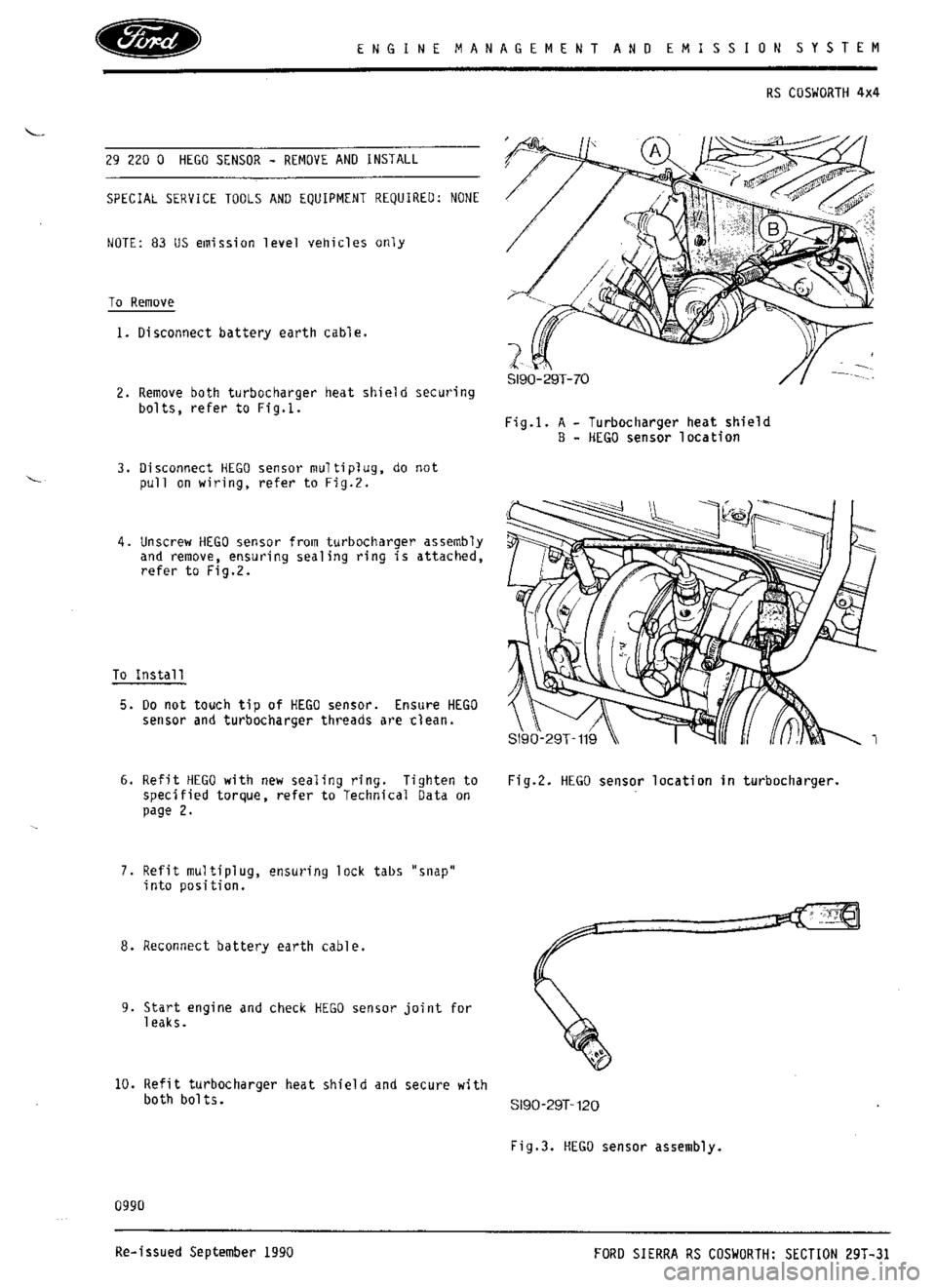 FORD SIERRA RS COSWORTH 1990 1.G Workshop Manual FORD SIERRA RS COSWORTH 1990 1.G Workshop Manual