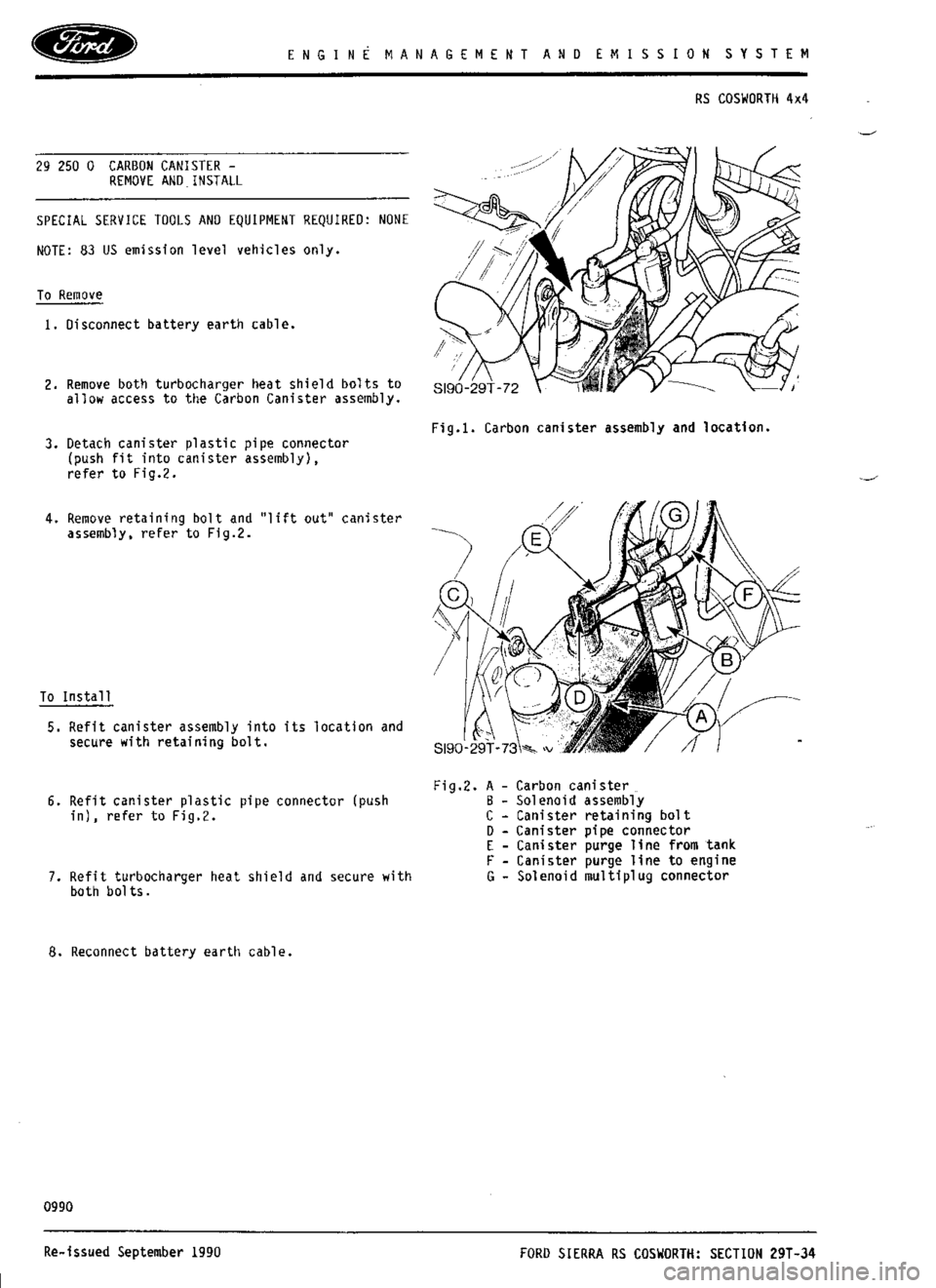 FORD SIERRA RS COSWORTH 1987 1.G Workshop Manual FORD SIERRA RS COSWORTH 1987 1.G Workshop Manual