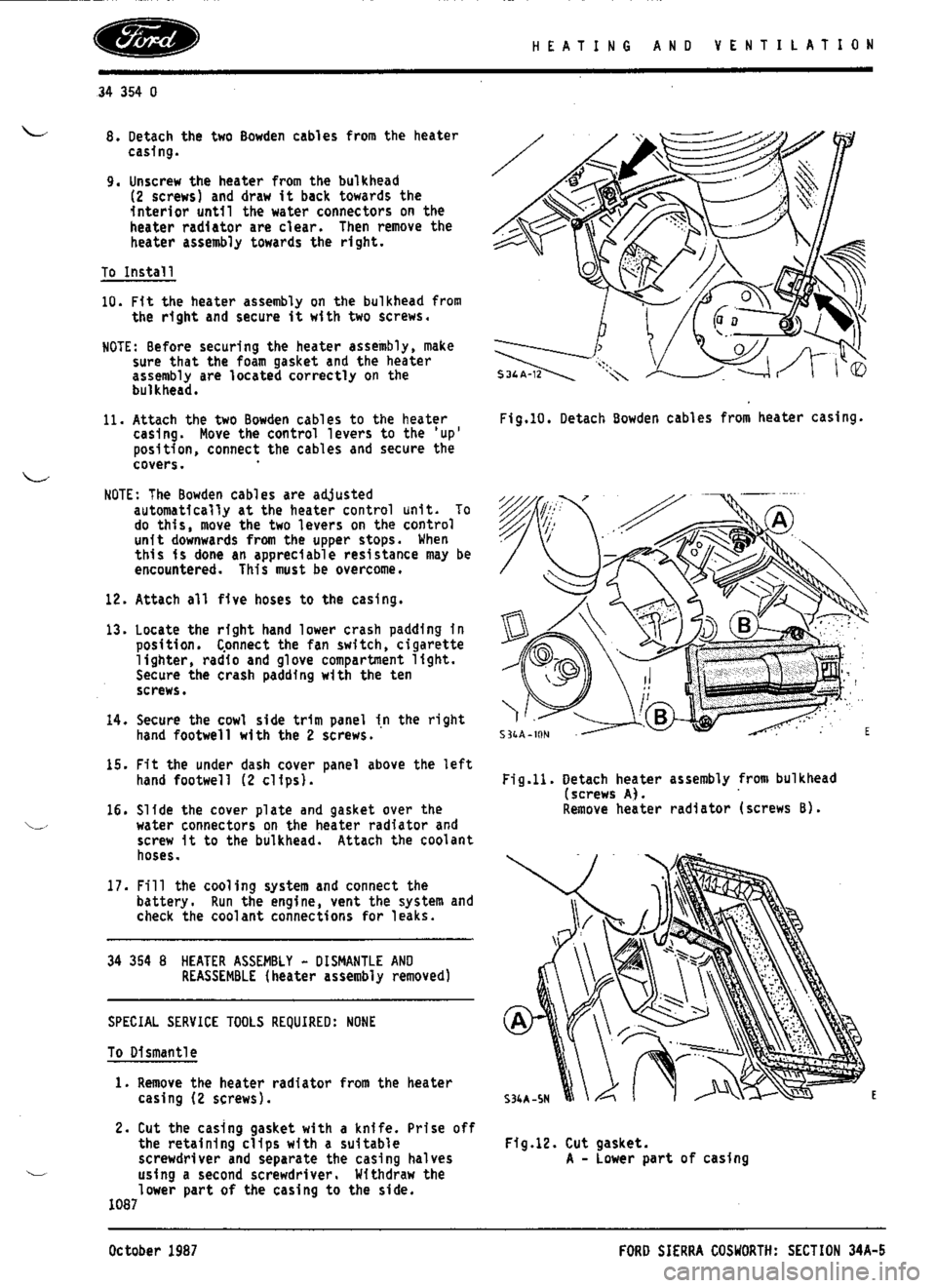 FORD SIERRA RS COSWORTH 1992 1.G Workshop Manual FORD SIERRA RS COSWORTH 1992 1.G Workshop Manual