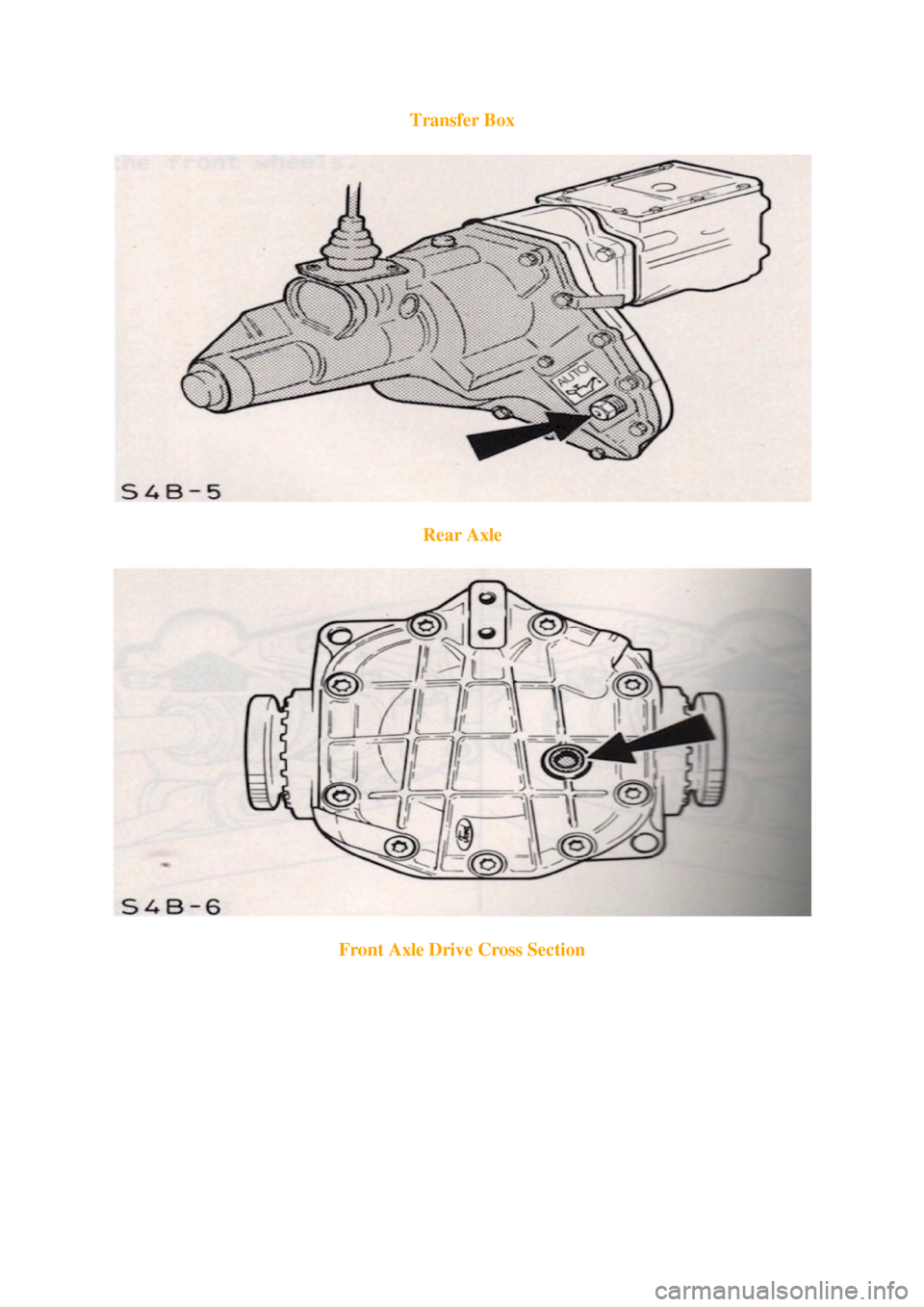 FORD SIERRA 1982 1.G 4x4 Supplement Workshop Manual Transfer Box   
Rear Axle   
Front Axle Drive Cross Section   