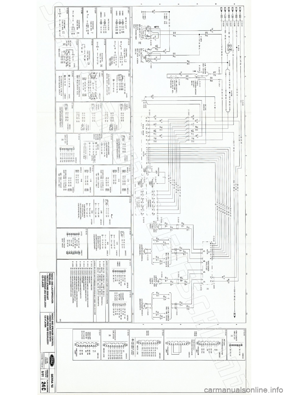 fuse box FORD SIERRA 1992 2.G Wiring Diagrams Workshop Manual (78 Pages)