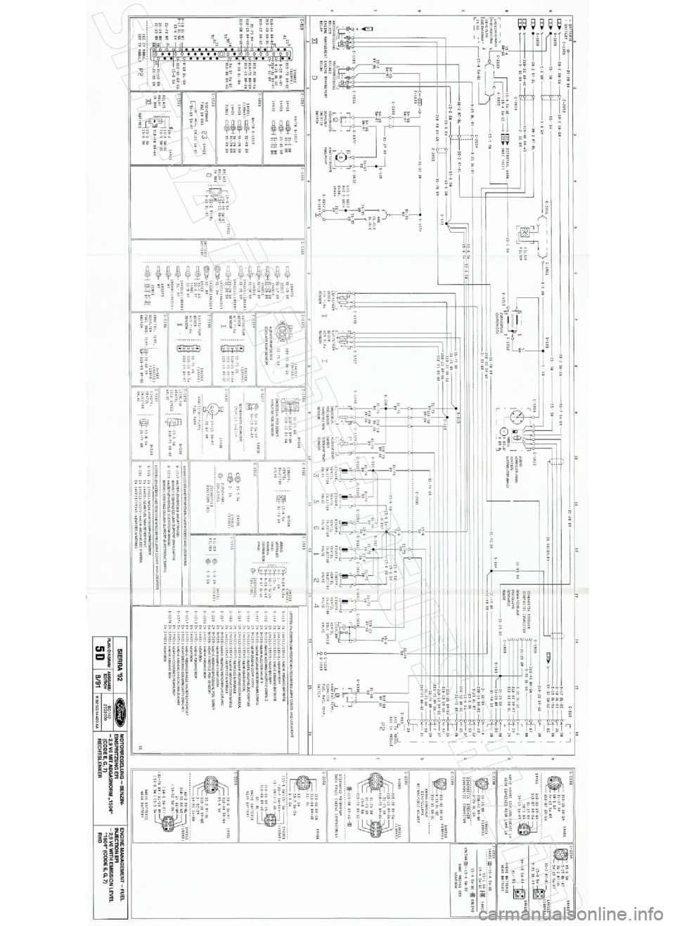FORD SIERRA 1992 2.G Wiring Diagrams Owners Manual FORD SIERRA 1992 2.G Wiring Diagrams Owners Manual
