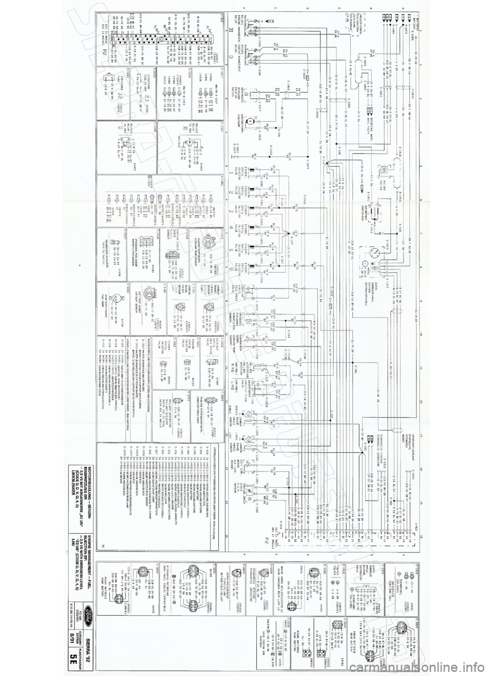 FORD SIERRA 1992 2.G Wiring Diagrams Owners Manual FORD SIERRA 1992 2.G Wiring Diagrams Owners Manual