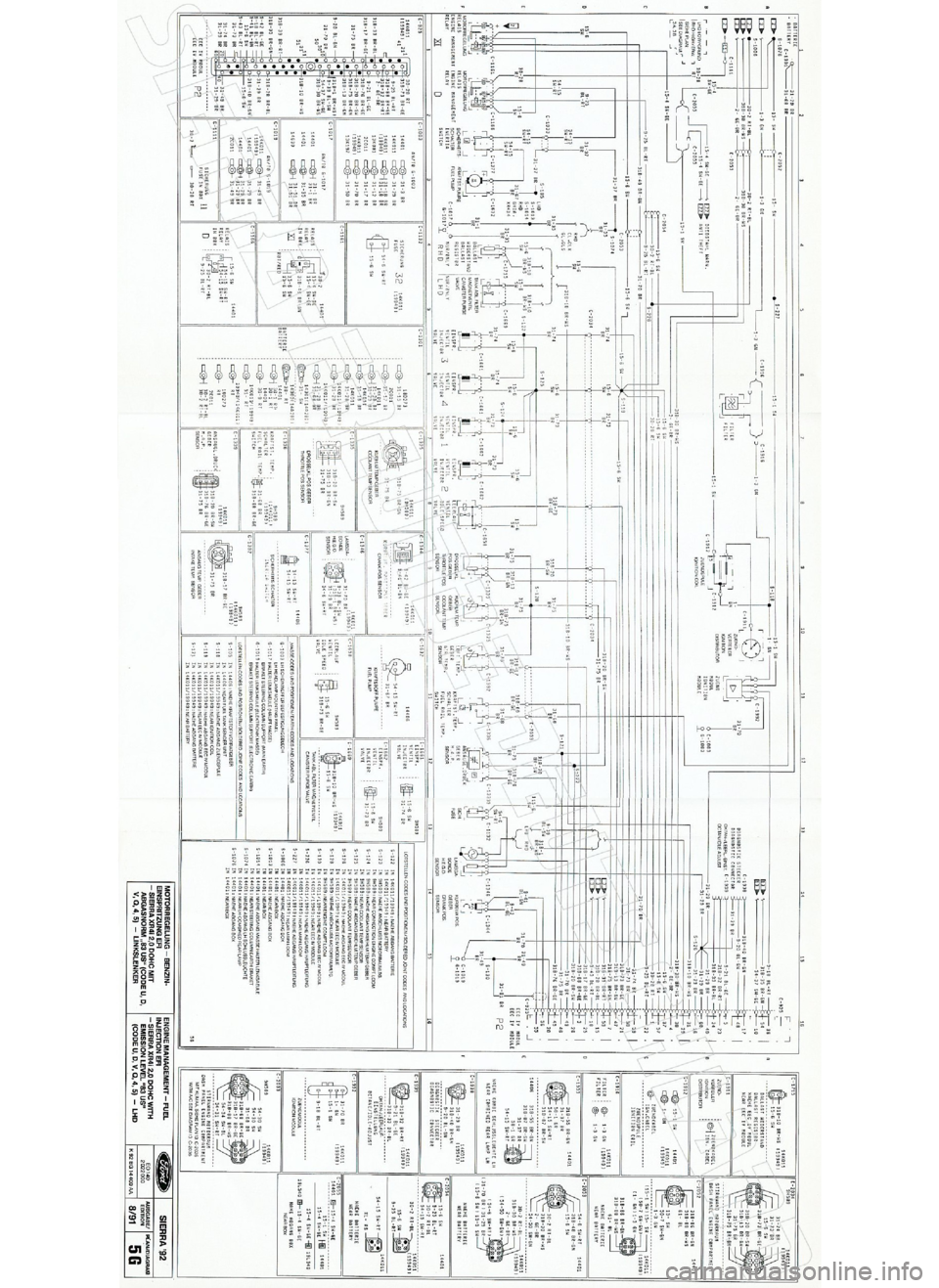 FORD SIERRA 1992 2.G Wiring Diagrams Owners Manual FORD SIERRA 1992 2.G Wiring Diagrams Owners Manual