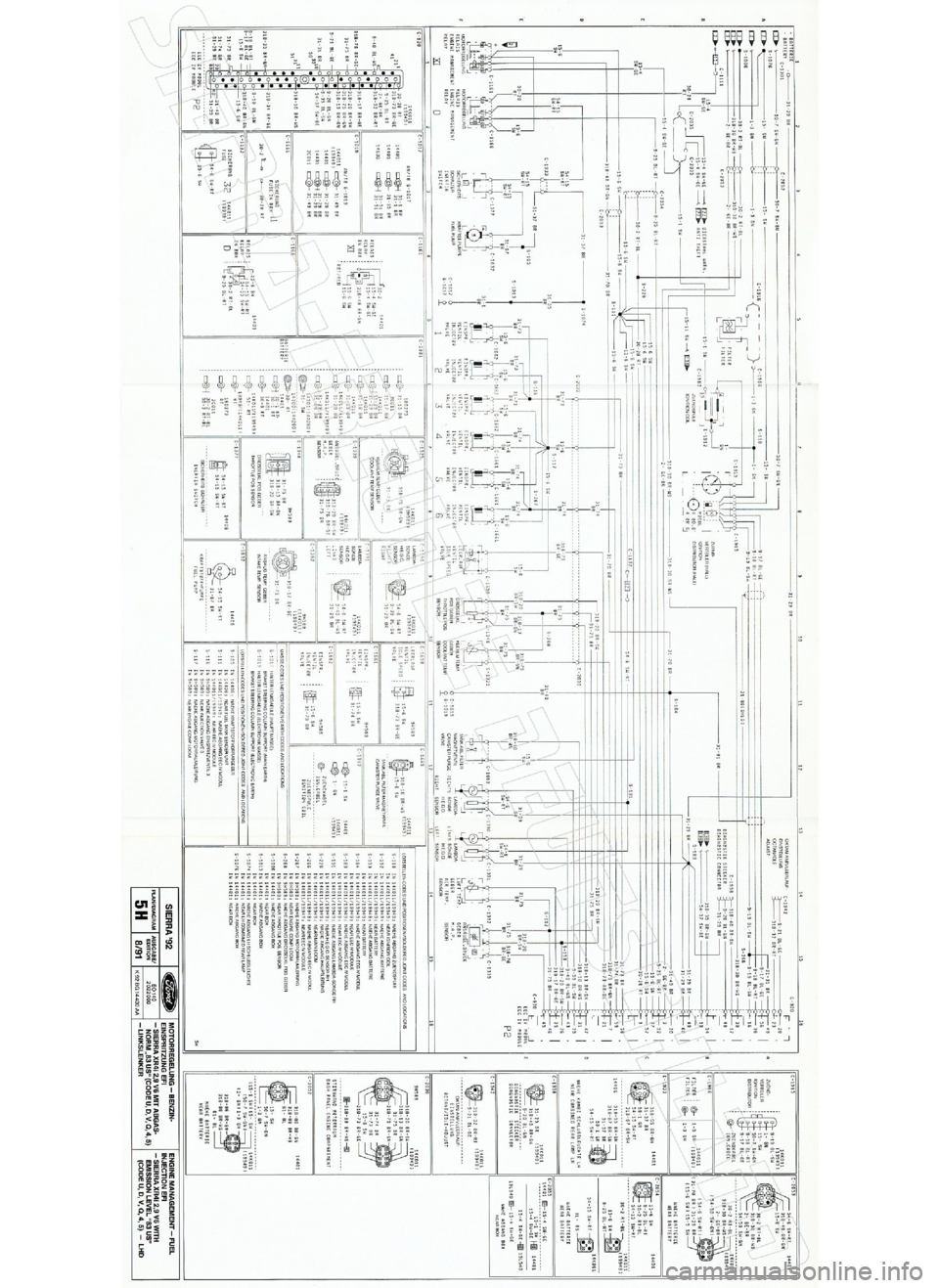 FORD SIERRA 1992 2.G Wiring Diagrams Owners Manual FORD SIERRA 1992 2.G Wiring Diagrams Owners Manual