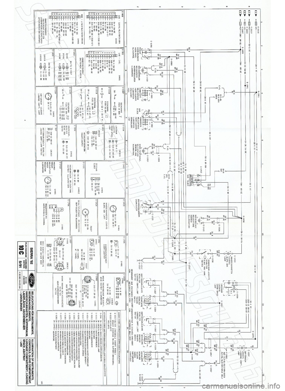 FORD SIERRA 1992 2.G Wiring Diagrams Service Manual FORD SIERRA 1992 2.G Wiring Diagrams Service Manual