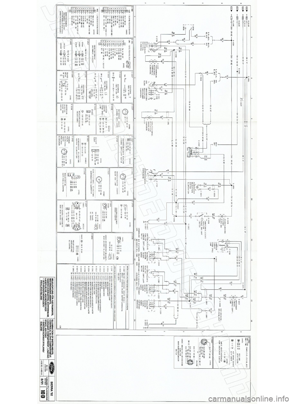 FORD SIERRA 1992 2.G Wiring Diagrams Service Manual FORD SIERRA 1992 2.G Wiring Diagrams Service Manual