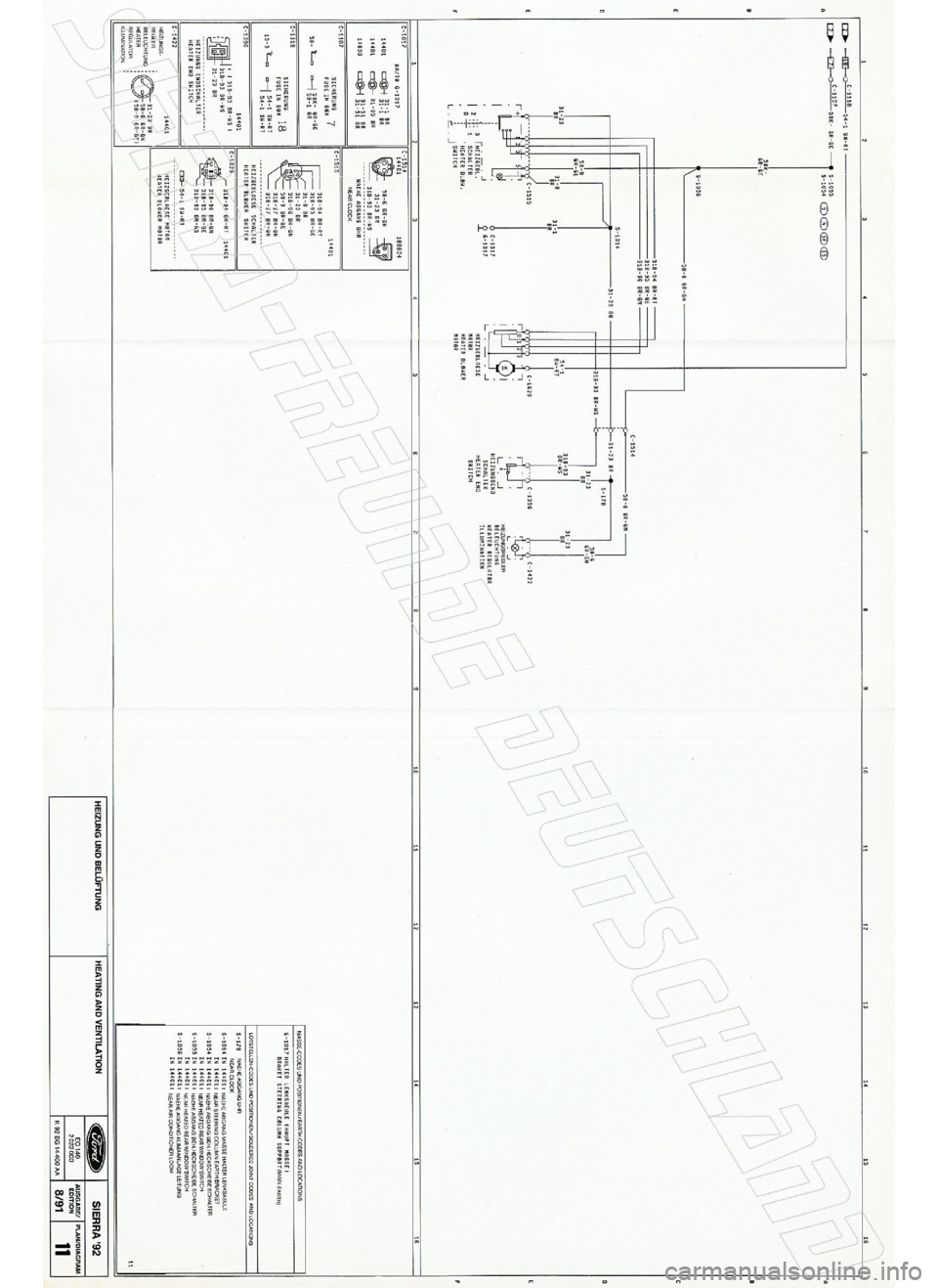 FORD SIERRA 1992 2.G Wiring Diagrams Repair Manual 