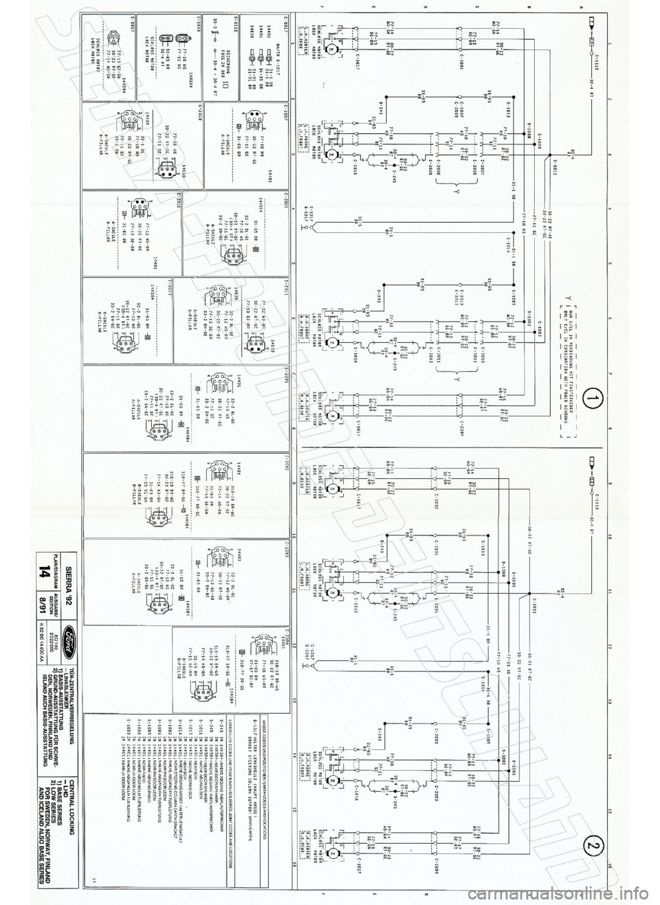 FORD SIERRA 1992 2.G Wiring Diagrams Repair Manual 