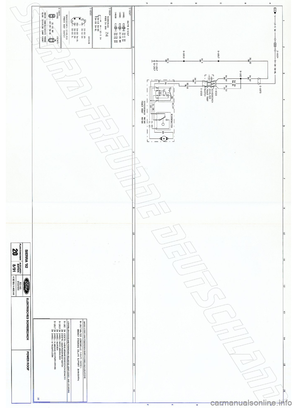 FORD SIERRA 1992 2.G Wiring Diagrams Repair Manual 