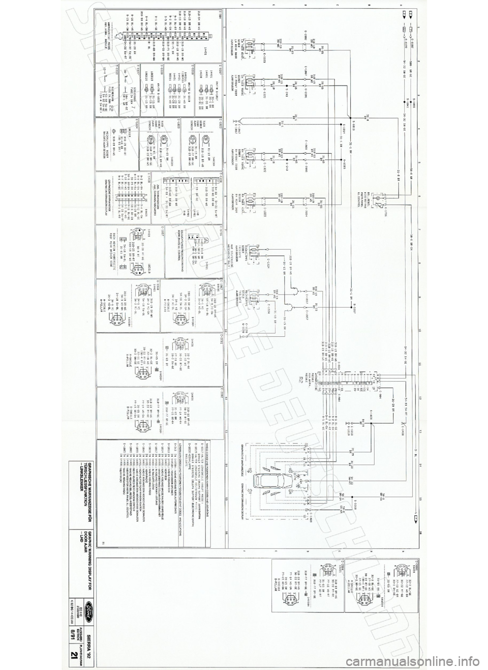 FORD SIERRA 1992 2.G Wiring Diagrams Repair Manual 
