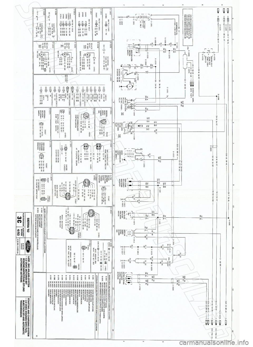 FORD SIERRA 1992 2.G Wiring Diagrams Workshop Manual FORD SIERRA 1992 2.G Wiring Diagrams Workshop Manual