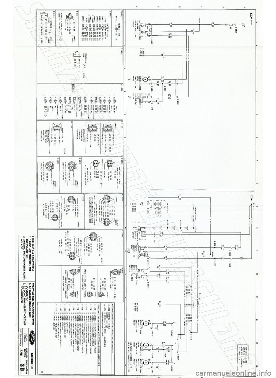 FORD SIERRA 1992 2.G Wiring Diagrams Workshop Manual FORD SIERRA 1992 2.G Wiring Diagrams Workshop Manual