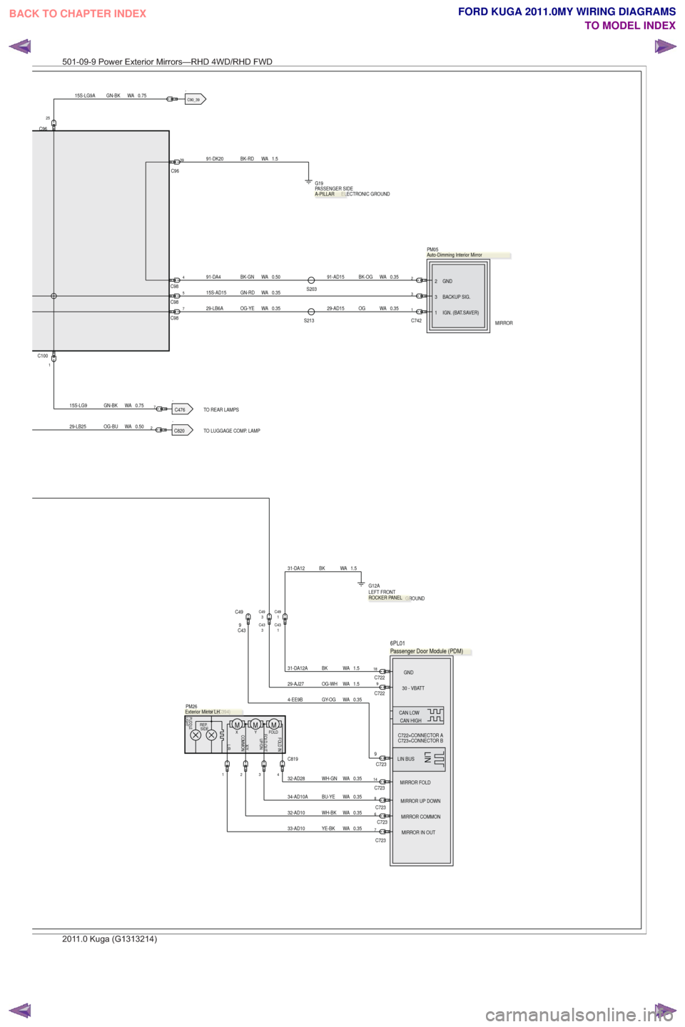 Ford Kuga 2011 1 G Wiring Diagram Workshop Manual