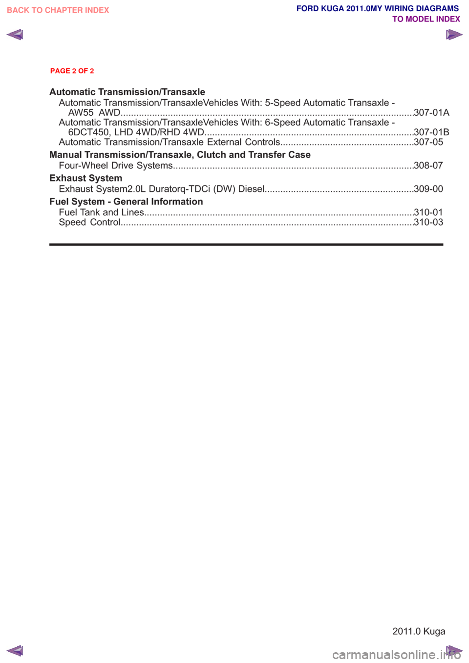 FORD KUGA 2011 1.G Wiring Diagram Service Manual Automatic Transmission/TransaxleAutomatic Transmission/TransaxleVehicles With: 5-Speed Automatic Transaxle -AW55 AWD......................................................................\
............