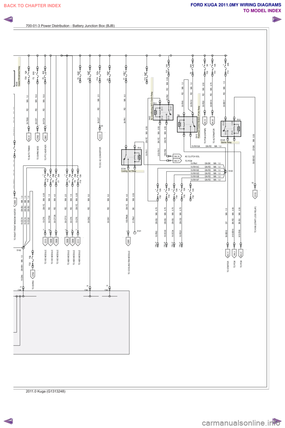 FORD KUGA 2011 1.G Wiring Diagram Workshop Manual .
TO EHPAS C794
.
TO ABS MODULE
.
TO IVD MODULE
.
TO ABS MODULE
.
TO ABS MODULE
.
TO IVD MODULE
.
TO IVD MODULE
.
TO EHPAS MOD
.
TO PTC HEATHER
.
TO PCM (KAPWR)
.
TO PCM
.
TO PCM
.TO PCM
.AC CLUTCH SO