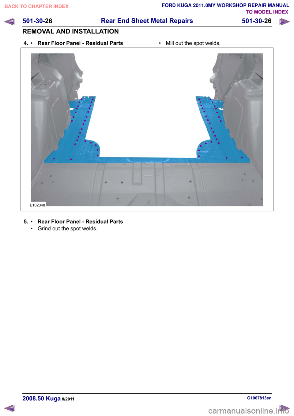 FORD KUGA 2011 1.G Workshop Manual �� �5�H�D�U �)�O�R�R�U �3�D�Q�H�O � �5�H�V�L�G�X�D�O �3�D�U�W�V�