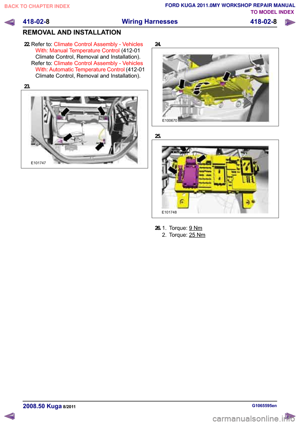 FORD KUGA 2011 1.G Workshop Manual ����5�H�I�H�U �W�R� �&�O�L�P�D�W�H �&�R�Q�W�U�R�O �$�V�V�H�P�E�O�\ � �9�H�K�L�F�O�H�V
�:�L�W�K� �0�D�Q�X�D�O �7�H�P�S�H�U�D�W�X�U�H �&�R�Q�W�U�R�O �������
�&�O�L�P�D�W�H �&�R�Q�W�U�R�O� 