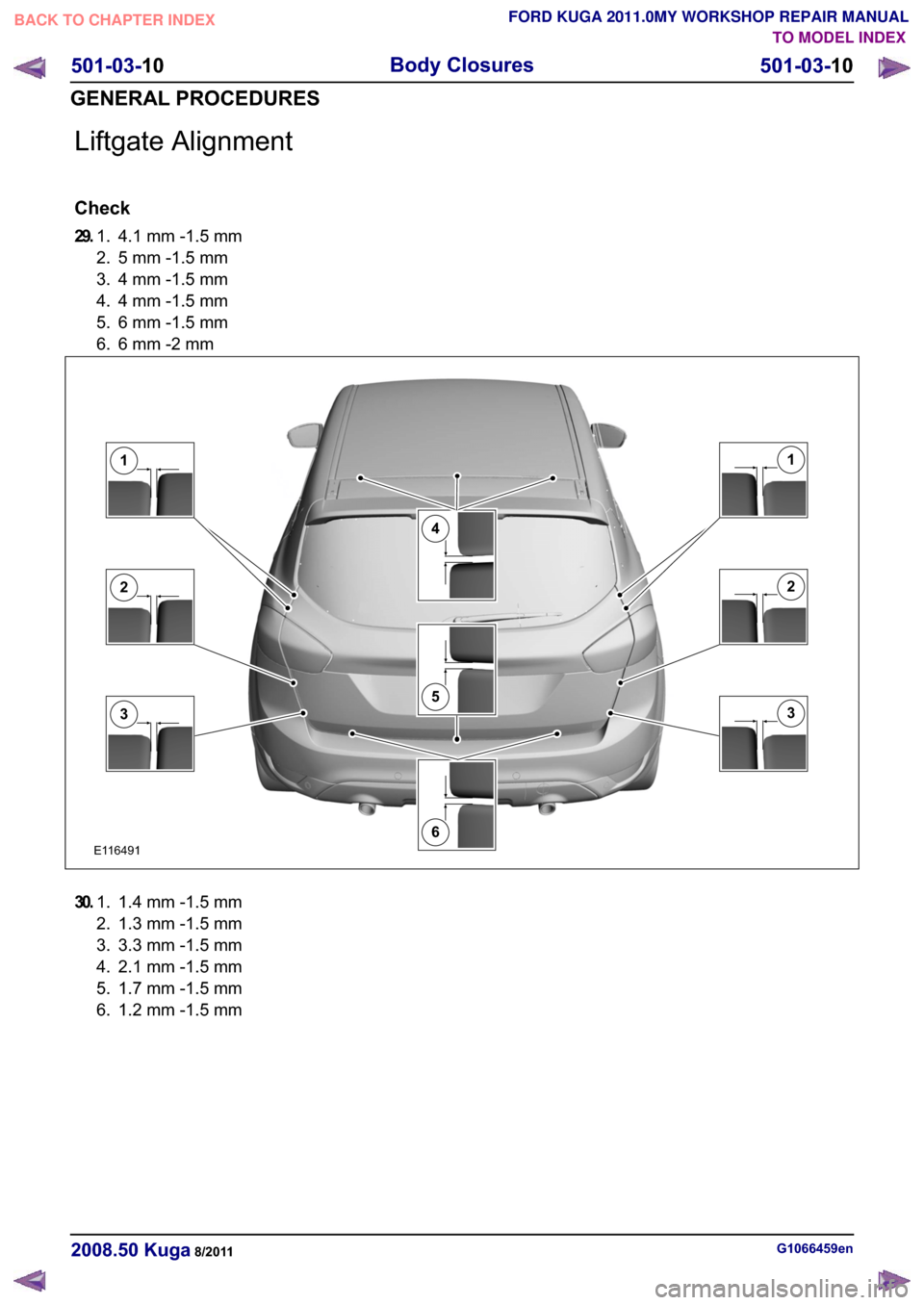 FORD KUGA 2011 1.G Workshop Manual �/�L�I�W�J�D�W�H �$�O�L�J�Q�P�H�Q�W
�&�K�H�F�N
������ �P�P ���� �P�P
��
�� � �P�P ���� �P�P
�� � �P�P ���� �P�P
�� � �P�P ���� �P�P
�� � �P�P ���� �P�P
�� ��