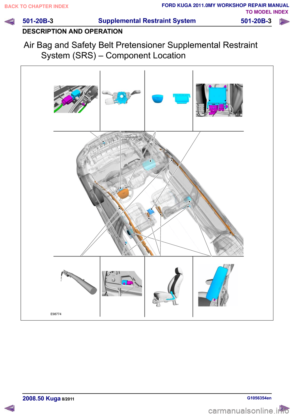 FORD KUGA 2011 1.G Workshop Manual �$�L�U �%�D�J �D�Q�G �6�D�I�H�W�\ �%�H�O�W �3�U�H�W�H�Q�V�L�R�Q�H�U �6�X�S�S�O�H�P�H�Q�W�D�O �5�H�V�W�U�D�L�Q�W�6�\�V�W�H�P ��6�5�6� �