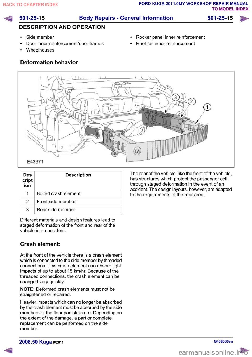 FORD KUGA 2011 1.G Workshop Manual �