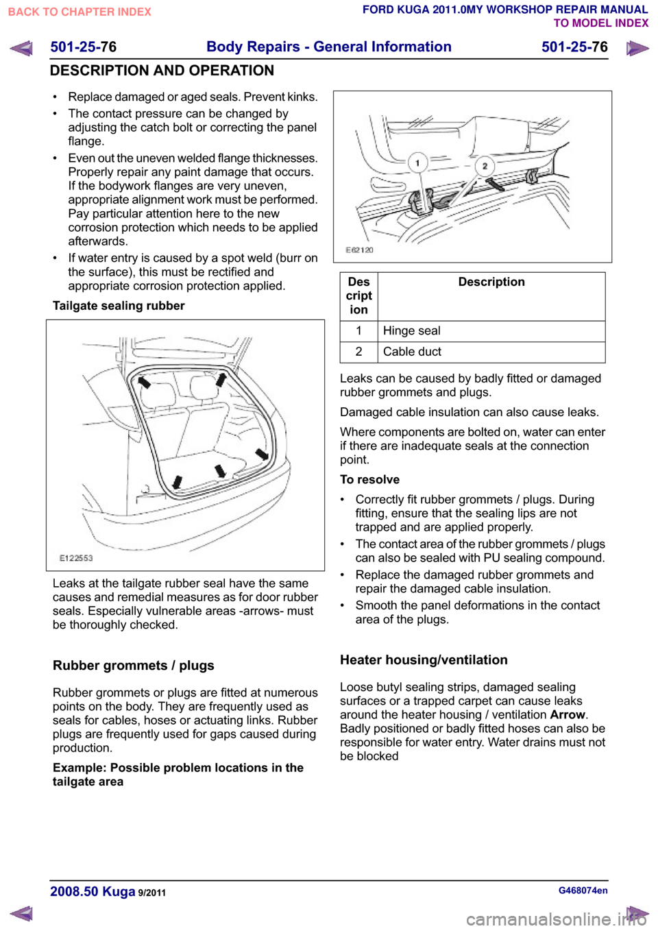 FORD KUGA 2011 1.G Workshop Manual �
