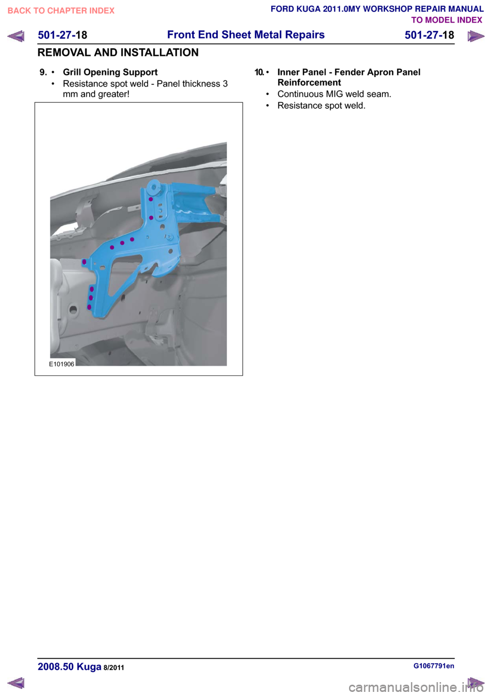 FORD KUGA 2011 1.G Workshop Manual �� �*�U�L�O�O �2�S�H�Q�L�Q�J �6�X�S�S�R�U�W�‡
�