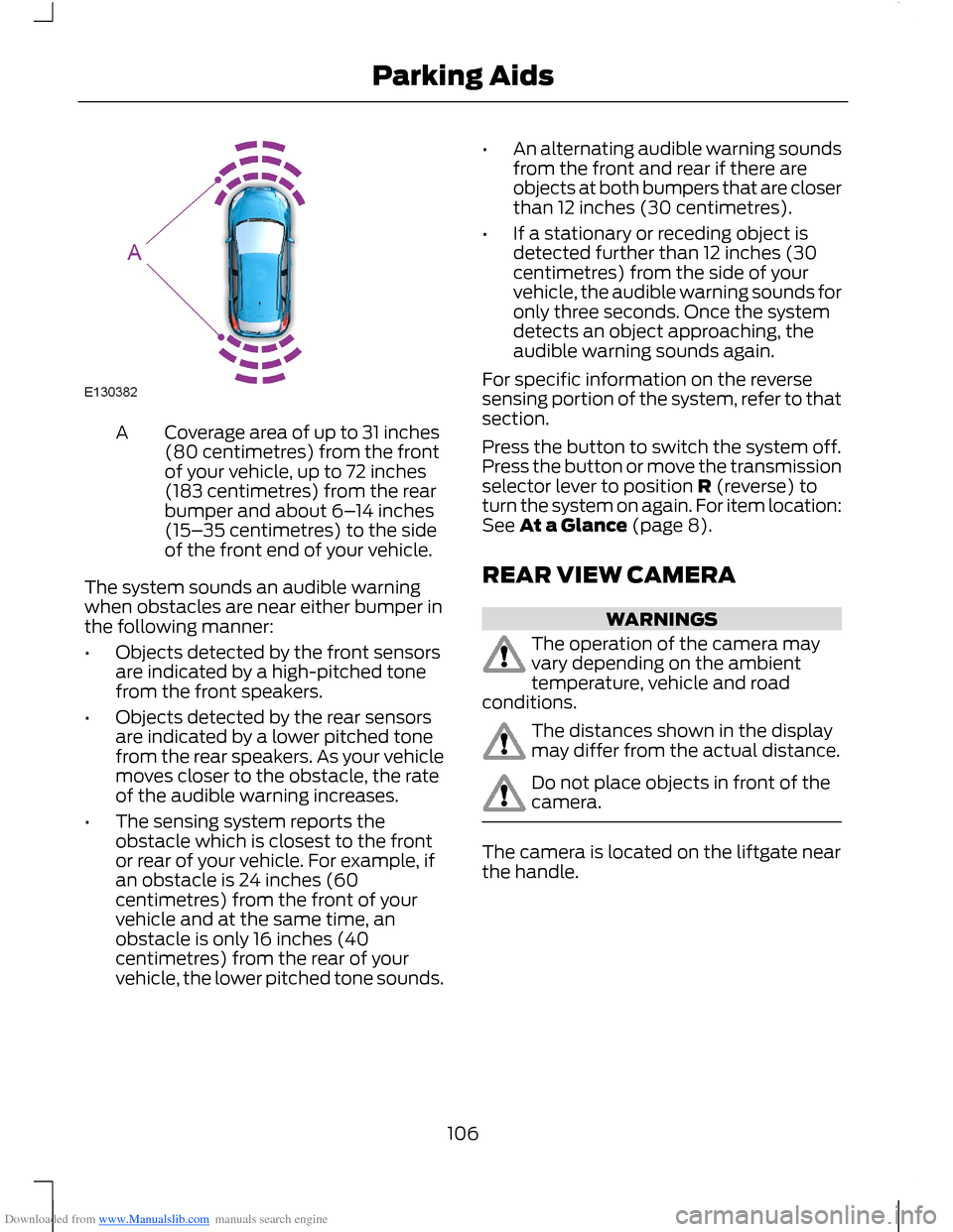 FORD B MAX 2012 1.G Owners Manual (256 Pages), Page 110: Downloaded from www.Manualslib.com